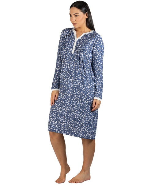 Ditsy Sleepdress Steel Blue