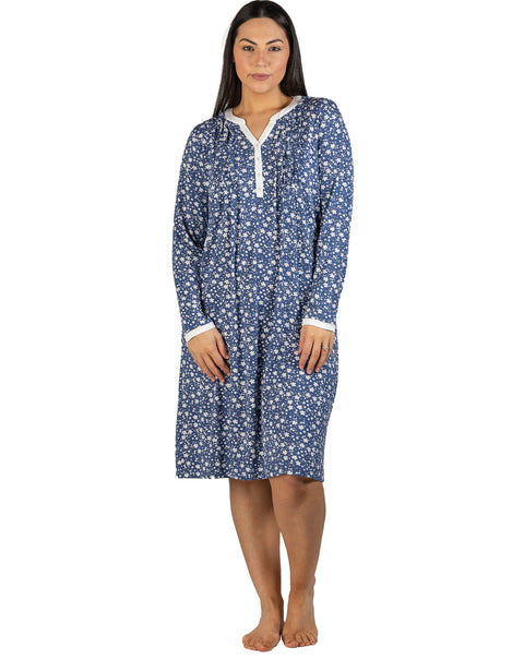 Ditsy Sleepdress Steel Blue