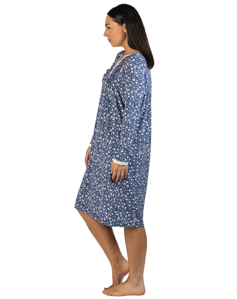 Ditsy Sleepdress Steel Blue