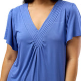 Diamond Pleat Short Sleeve Nightdress Denim