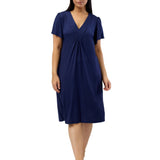 Diamond Pleat Short Sleeve Nightdress Navy