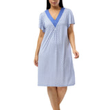 Art Deco Short Sleeve Nightdress Denim