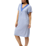 Art Deco Short Sleeve Nightdress Denim