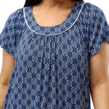 Batik Short Sleeve Nightdress Navy