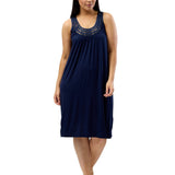 Lace Sleeveless Sleep Dress Navy