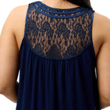 Lace Sleeveless Sleep Dress Navy