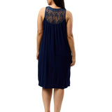 Lace Sleeveless Sleep Dress Navy