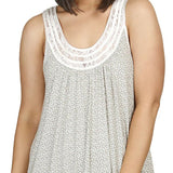 Ditsy Sleeveless Lace Dress Sage