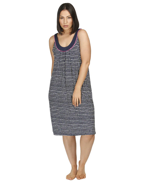 Spots Sleeveless Dress Navy