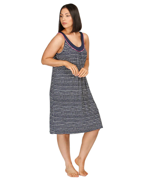 Spots Sleeveless Dress Navy