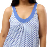 Art Deco Sleeveless Nightdress Denim