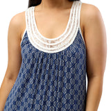 Batik Sleeveless Lace Nightdress Navy