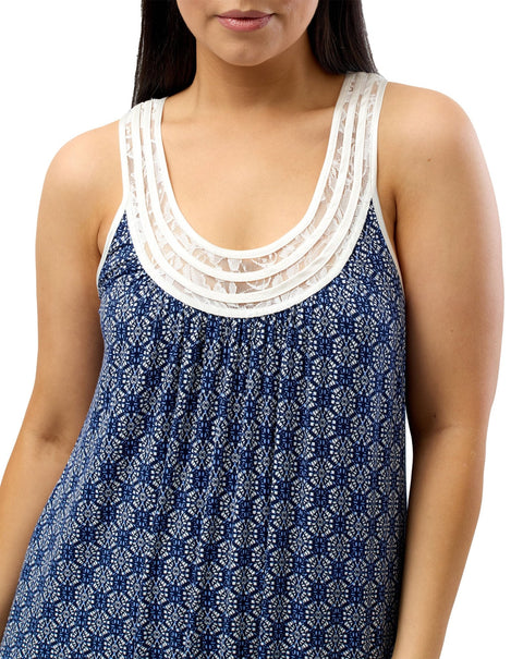 Batik Sleeveless Lace Nightdress Navy