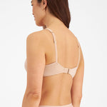 Back  view of Berlei Barely There Bra with padded hook-and-eye fastening – shown here in Skin.