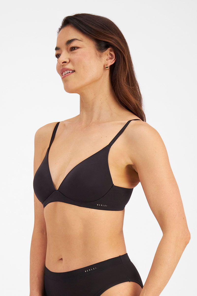 Full-body image of model in Berlei’s Understate Wirefree Bra in Black—available at The Foundation for wire-free, all-day support.