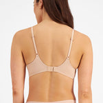 Back view of the Berlei Understate Wirefree Bra in Nude, offers full-coverage wire-free support and smoothing side bands.