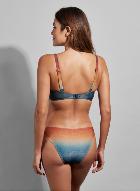 Aura V-Neck Underwire D-Cup Bikini Set Sunset Ombre