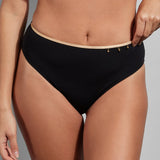 Cosmic High Waist High Cut Bikini Brief Black