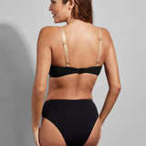 Cosmic High Waist High Cut Bikini Brief Black