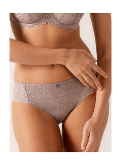 Empreinte Cassiopee Bikini Brief Rose Sauvage with lace detail and seamless fit.