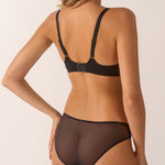 Back view of Louise Bikini Brief in Ombre Black featuring soft sheer tulle and flattering cut.