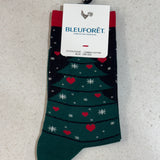 Cotton Christmas Tree Pattern Socks Green