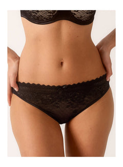 Empreinte Melody Bikini Brief in Black with lace detailing for smooth, invisible wear.