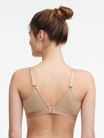 Back view of C Magnifique Non Wire Bra showing tall supportive knit band and adjustable straps.