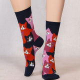 Cotton Cats Patterned Socks Pink / Navy