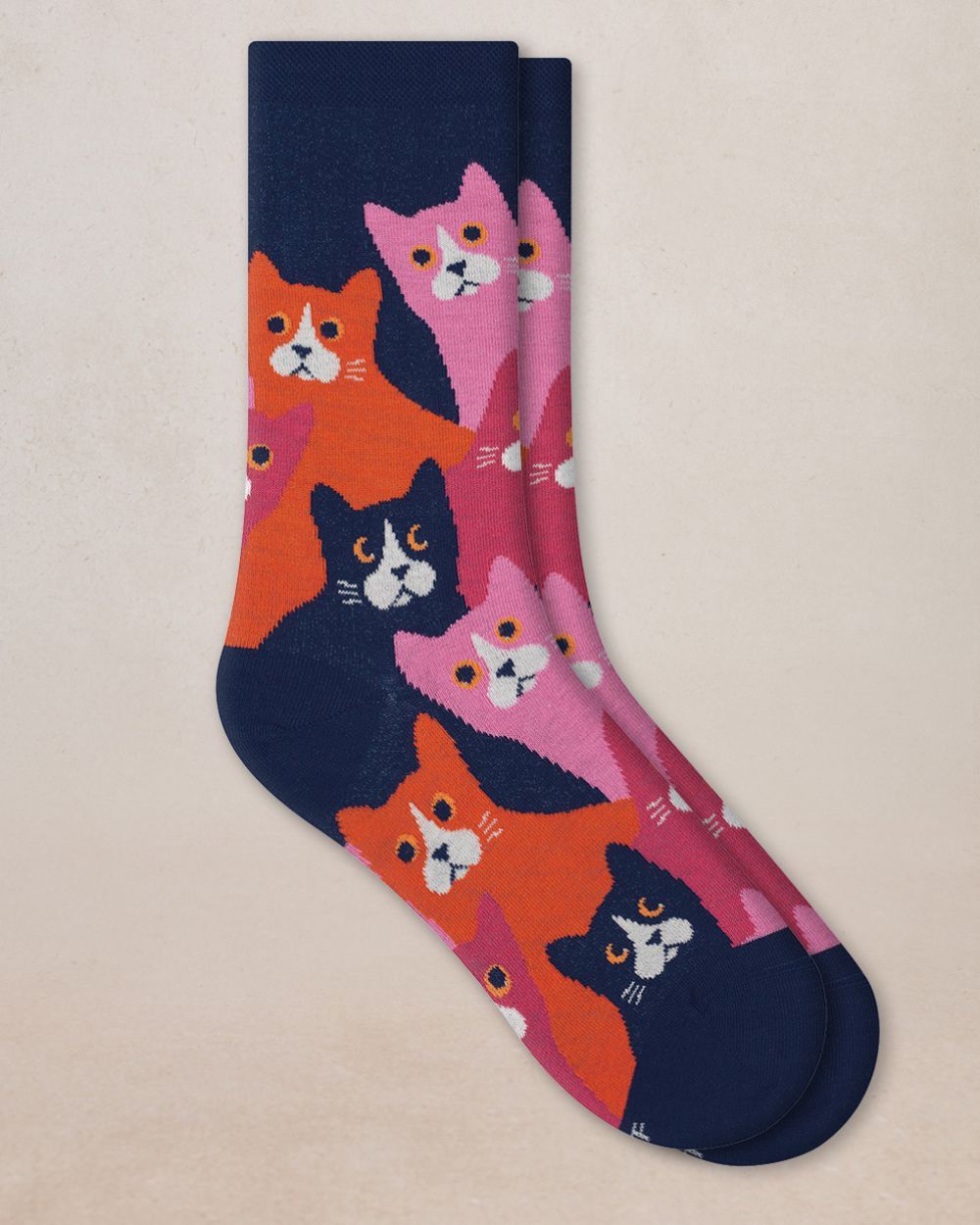 Cotton Cats Patterned Socks Pink / Navy