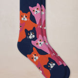 Cotton Cats Patterned Socks Pink / Navy
