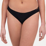 The Foundation’s Champs Elysees Evolutive Full Brief in Black—low-rise lace brief with sheer embroidered front for everyday elegance.