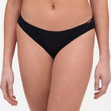 The Foundation’s Champs Elysees Evolutive Full Brief in Black—low-rise lace brief with sheer embroidered front for everyday elegance.