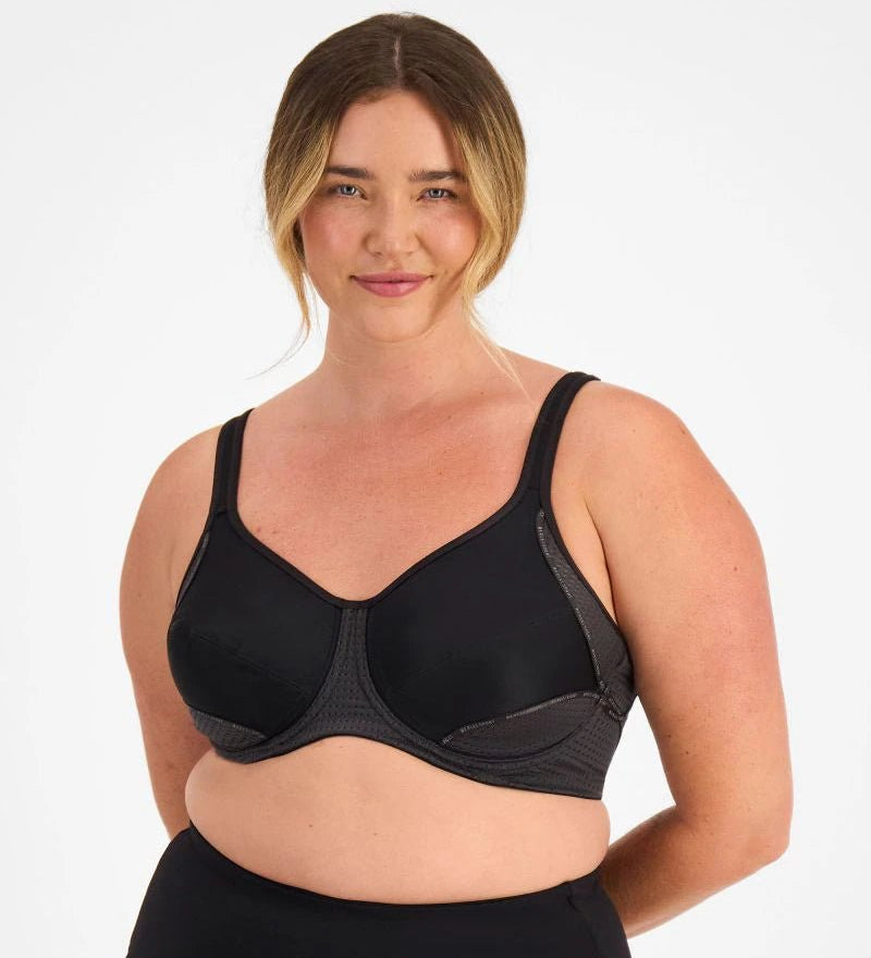 Berlei electrify mesh underwire sports bra for women in black YYN7