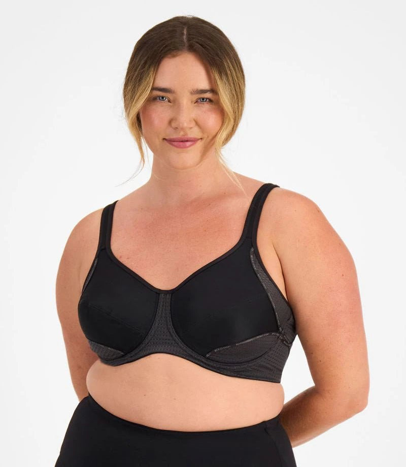 Berlei electrify mesh underwire sports bra for women in black YYN7