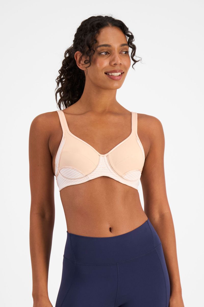 Berlei Electrify Mesh underwire sports bra in nude glow for women Style YYN7  for high impact sports slim body shape