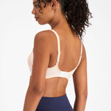 Berlei Electrify Mesh underwire sports bra in nude glow for women Style YYN7  for high impact sports slim body shape back view regular straps