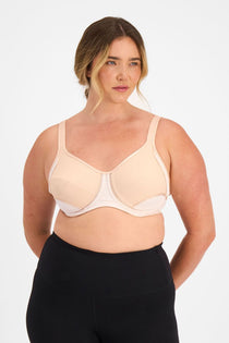 Berlei Electrify Mesh underwire sports bra in nude glow for women Style YYN7  for high impact sports
