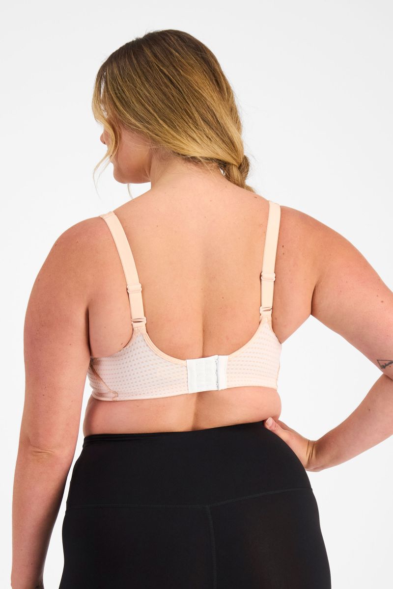 Berlei Electrify Mesh underwire sports bra in nude glow for women Style YYN7  for high impact sports with regular straps