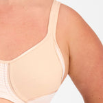 Berlei Electrify Mesh underwire sports bra in nude glow for women Style YYN7  for high impact sports close up