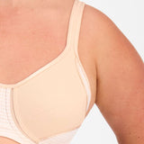 Berlei Electrify Mesh underwire sports bra in nude glow for women Style YYN7  for high impact sports close up