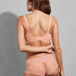 Back view of Empreinte Cassiopee Seamless Full Cup Bra in Peach, comfortable fit and supportive band, lingerie by The Foundation.