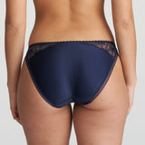 Back view of Jane Rio Brief Velvet Blue from The Foundation, featuring smooth satin finish and comfortable coverage