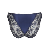 Back of Flat lay Italian Brief with bow and jewel embellishment and lace detailing.