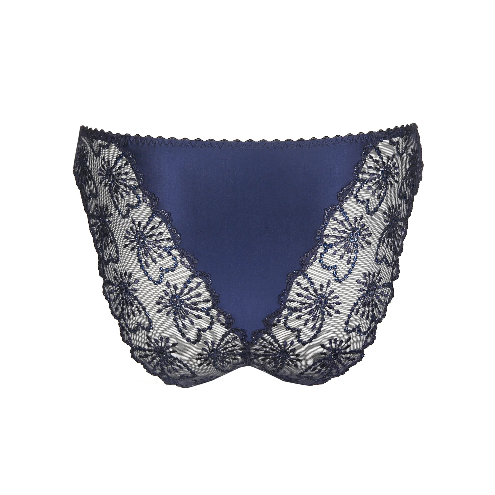 Back of Flat lay Italian Brief with bow and jewel embellishment and lace detailing.