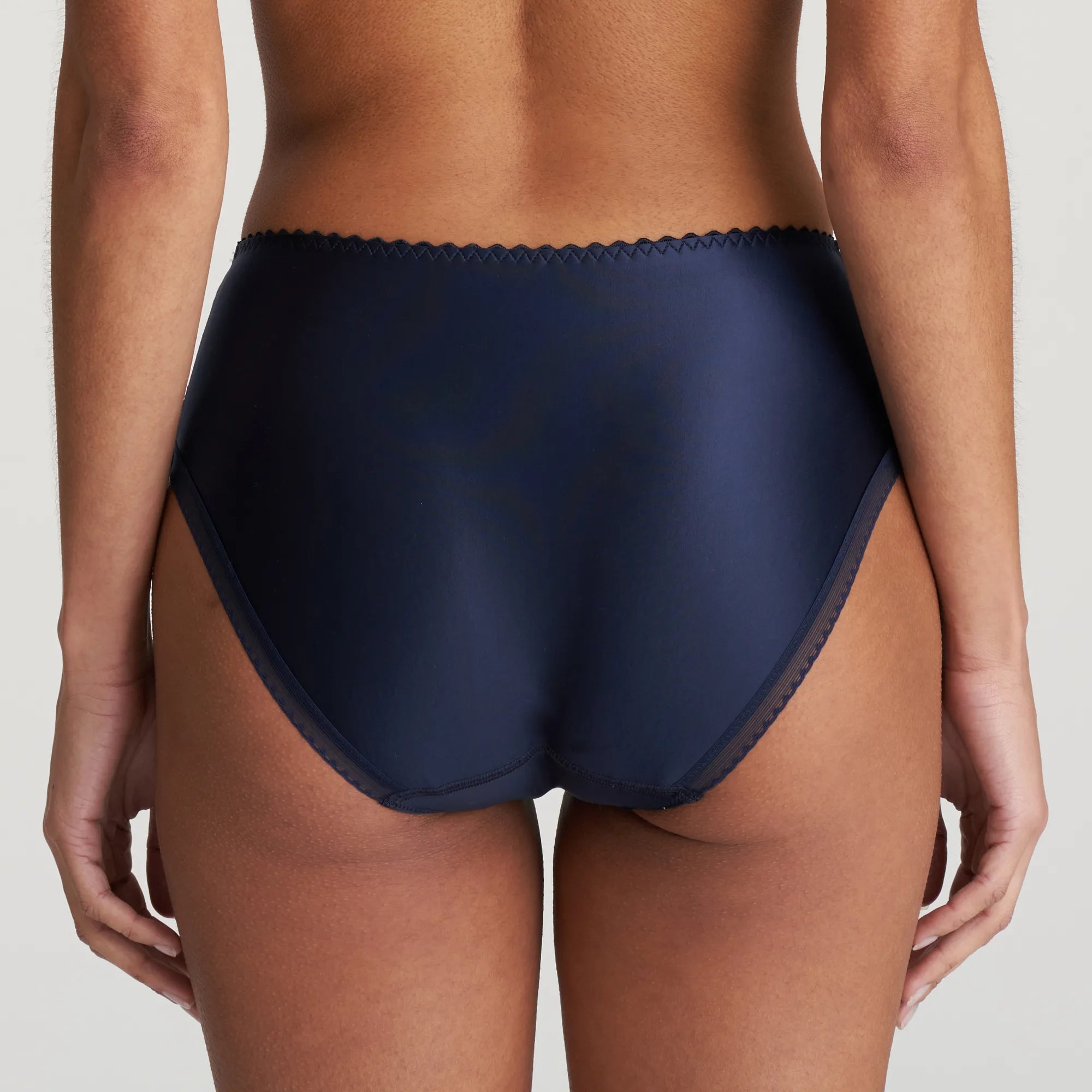 Back view of the Jane Full Brief showing full coverage design and smooth finish in deep velvet blue.