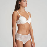 Full body shot of model in Jane Push Up Bra Natural with matching briefs from The Foundation, perfect for a complete lingerie set