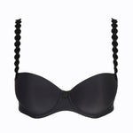 Flat lay of Marie Jo Tom Balcony Bra in Charcoal with straight straps—supportive and sleek option.