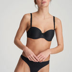 Model wearing Marie Jo Tom Convertible Bra in Charcoal—elegant everyday support.