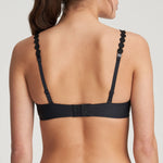 Back view of Tom Padded Balcony Bra in Charcoal, showing adjustable straps and secure clasp design.